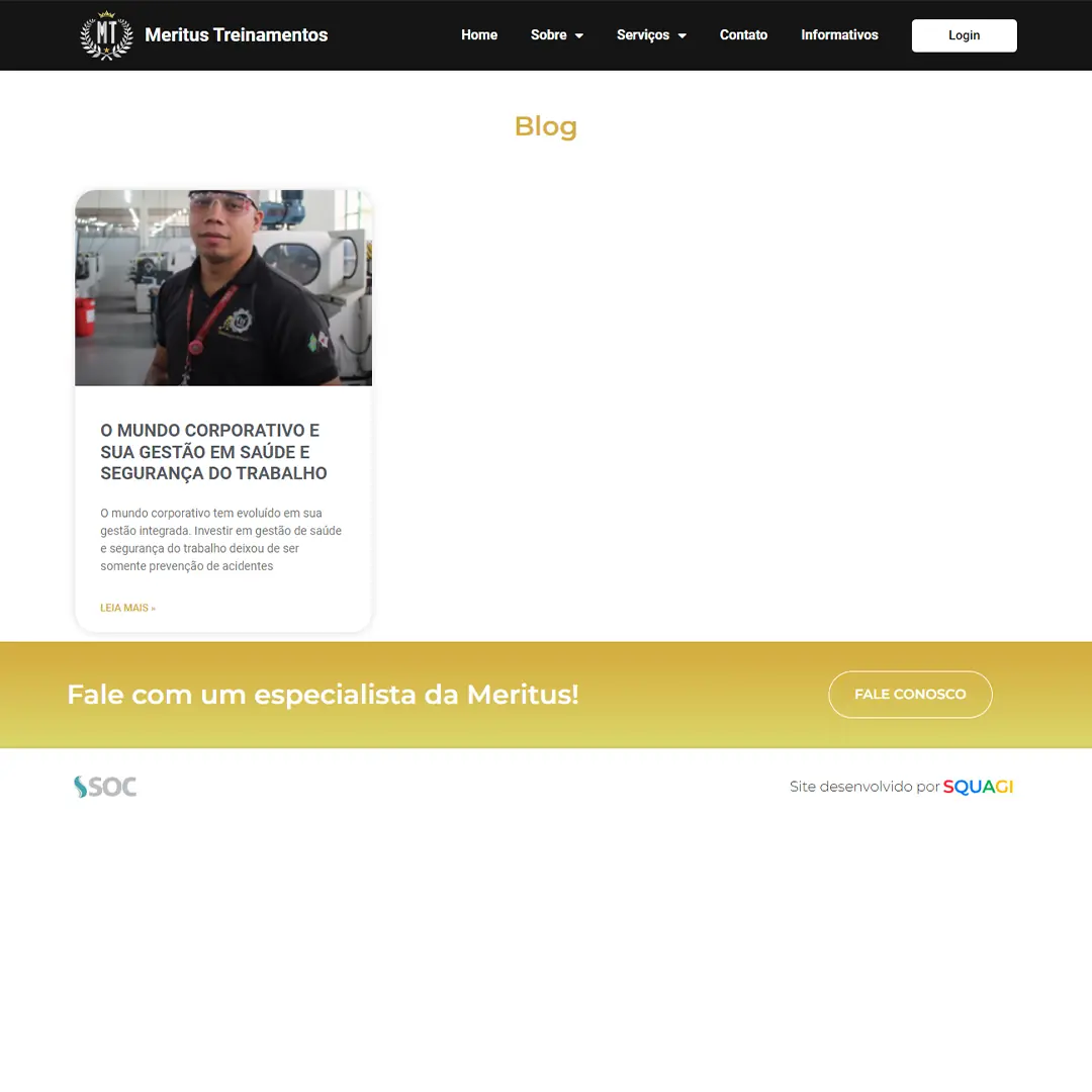 Projeto Meritus Treinamentos