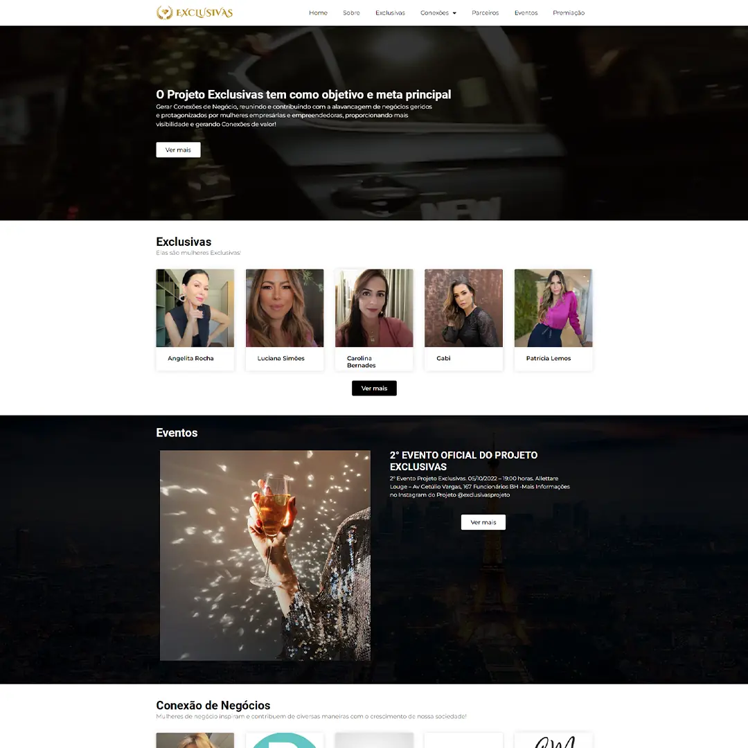 Site desenvolvido para Projeto Exclusivas
