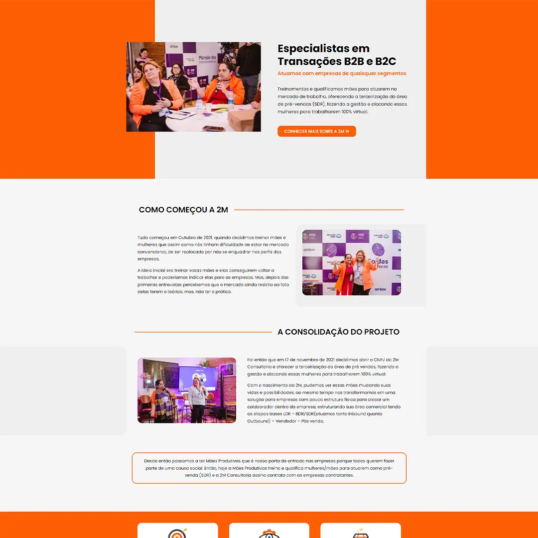 Site desenvolvido para 2M Consultorias