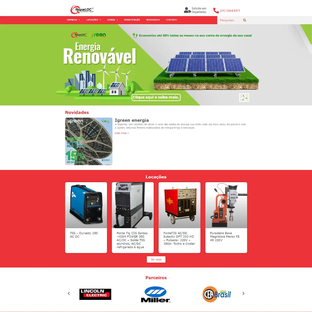 Site desenvolvido para Reparloc
