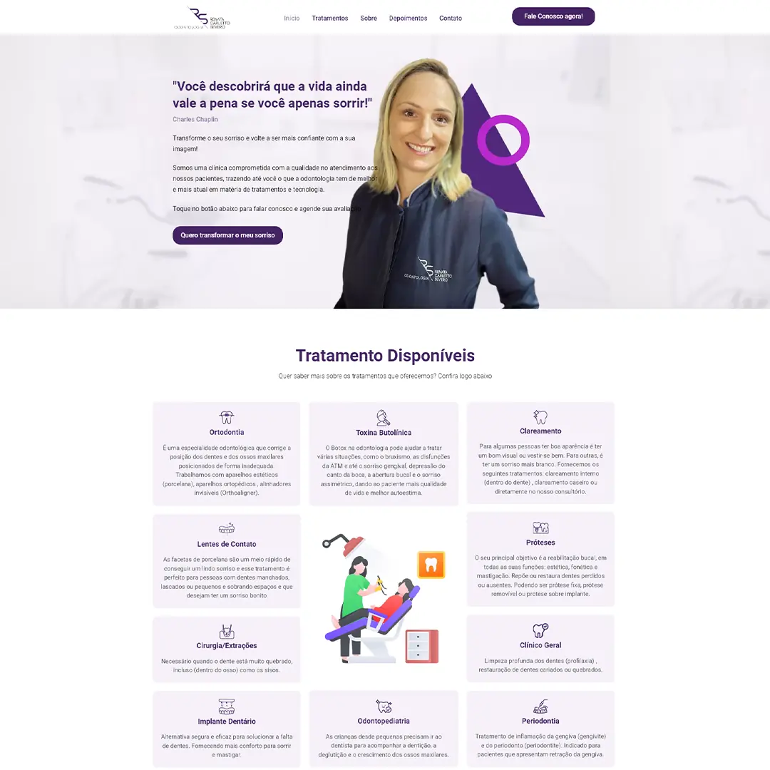Site desenvolvido para RS Odontologia