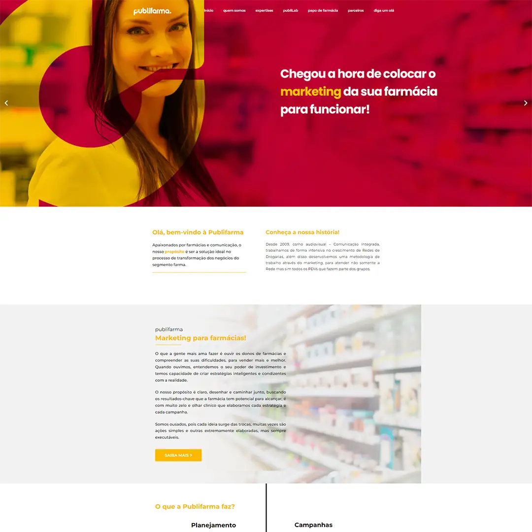 Site desenvolvido para Publifarma
