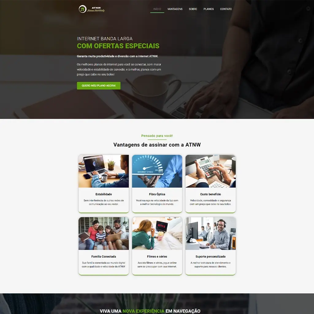 Site desenvolvido para Atenas Networks